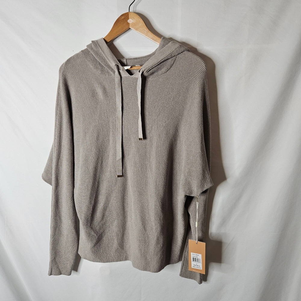 Cyrus Hooded Tan Knit Pullover Sweater sz Small NWT‎